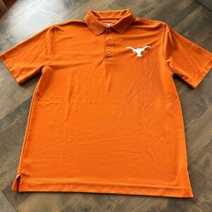 Men's Orange Polo Shirt with Texas emblem